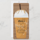 Foto Chic Holz Hintergrund Iccied Kaffee Geburtsta Einladung (Vorderseite)