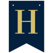 Foto Chic Navy und Gold Happy Geburtstag Wimpelkette (Zweite Fahne)