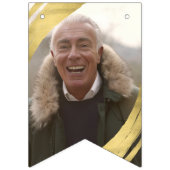 Foto Chic Navy und Gold Happy Geburtstag Wimpelkette (Erste Fahne)