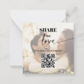 Foto Chic Share Liebe QR Code Table Cards Mitteilungskarte (Vorderseite)