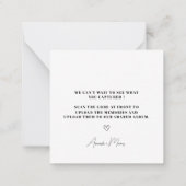 Foto Chic Share Liebe QR Code Table Cards Mitteilungskarte (Rückseite)