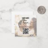 Foto Chic Share Liebe QR Code Table Cards Mitteilungskarte (Vorderseite/Rückseite Beispiel)