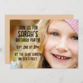 FOTO CHILD'S BIRDERDAY PARTY CUSTOM EINLADUNG (Vorne/Hinten)