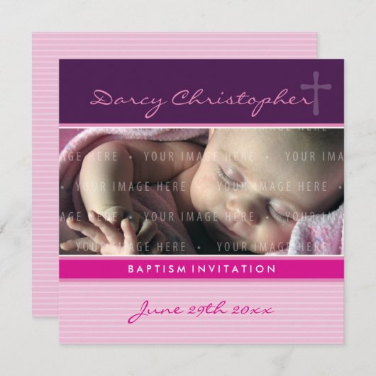 FOTO CHRISTENING ERSUCHT:: Glaube 3SQ Einladung (Vorne/Hinten)