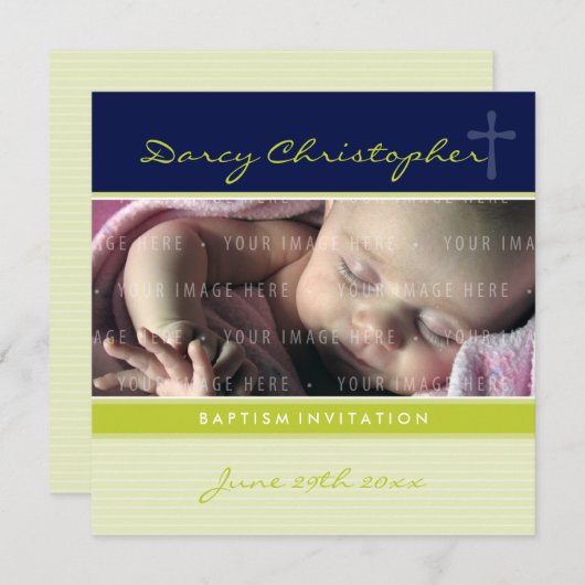 FOTO CHRISTENING ERSUCHT :: Glaube 5SQ Einladung (Vorne/Hinten)