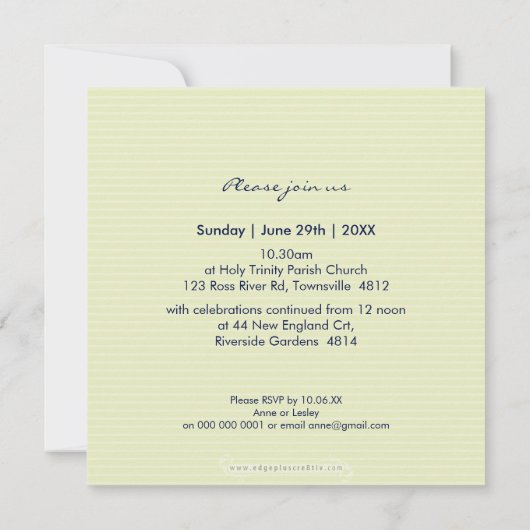 FOTO CHRISTENING ERSUCHT :: Glaube 5SQ Einladung (Rückseite)