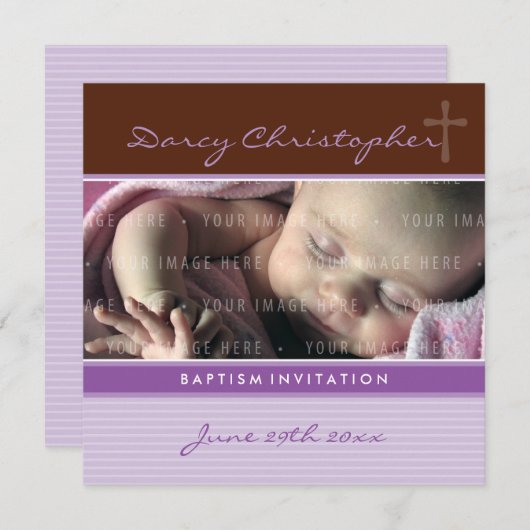 FOTO CHRISTENING ERSUCHT :: Glaube 6SQ Einladung (Vorne/Hinten)