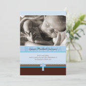 FOTO CHRISTENING ERSUCHT: Pur 5 P Einladung (Stehend Vorderseite)