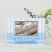 FOTO CHRISTENING ERSUCHT :: stilvoll 4L Einladung (Stehend Vorderseite)