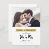 Foto| Christmas Future Mr. und Mrs. Ankündigungspostkarte (Vorne/Hinten)