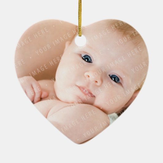 FOTO CHRISTMAS HERZ ORNATION :: fröhlich & hell 2 Keramikornament (Hinten)