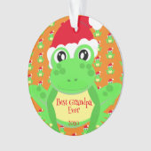 Foto Christmas Orange Frosch Weihnachtsmannmütze M Ornament (Vorderseite)