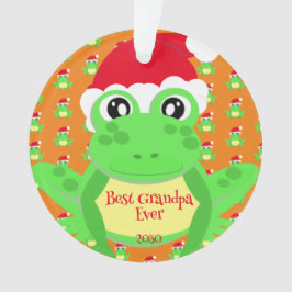 Foto Christmas Orange Frosch Weihnachtsmannmütze M Ornament