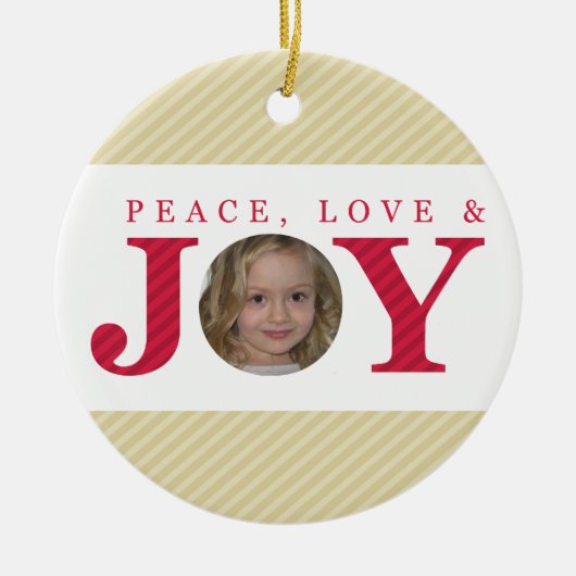 FOTO CHRISTMAS ORNATION :: Peace Liebe & joy 2 Keramikornament (Vorne)