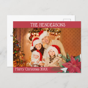 Foto Christmas Poinsettia Feiertagspostkarte