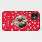 Foto Christmas Red Niedlich Reindeer White Script Case-Mate iPhone Hülle (Rückseite (Horizontal))