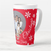 Foto Christmas Red Niedlich Reindeer White Script Milchtasse (Rechte Ecke)