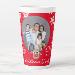 Foto Christmas Red Niedlich Reindeer White Script Milchtasse