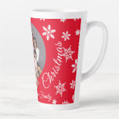 Foto Christmas Red Niedlich Reindeer White Script Milchtasse (Rechts)