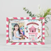 Foto Circus Einladung Vintager Karneval (Stehend Vorderseite)