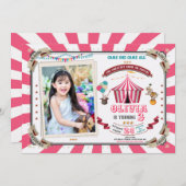 Foto Circus Einladung Vintager Karneval (Vorne/Hinten)