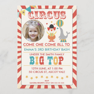 Foto Circus Geburtstagsparty Einladung