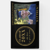 Foto Class 2025 Black Gold Abschluss Banner (Vertikal)