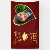 Foto Class 2025 Maroon Red and Gold Abschluss Banner (Vertikal)