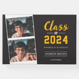 Foto Class of Gray and Gold Guest Book Gästebuch