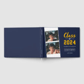 Foto Class of Navy Blue and Gold Guest Book Gästebuch (Voll)