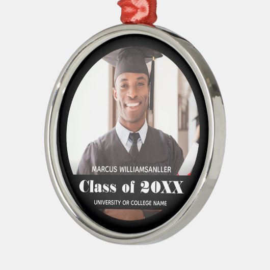 Foto Class Year Black Abschluss Ornament Aus Metall (Links)