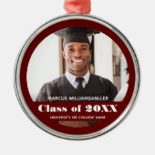 Foto Class Year Burgundy Abschluss Ornament Aus Metall (Vorne)