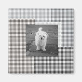 Foto Classic Gingham Patterns neutral chic Magnet (Vorne)