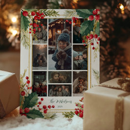 Foto Classic Holly Berry Weihnachts-Party Feiertagskarte