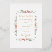 Foto Classic Merriest Christmas Poinsettias Folieneinladung (Rückseite)