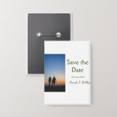 Foto Classic White elegante Typografy Hochzeit Mod Button (Vorderseite/Rückseite)