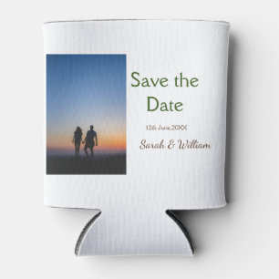 Foto Classic White elegante Typografy Hochzeit Mod Dosenkühler