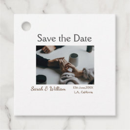 Foto Classic White elegante Typografy Hochzeit Mod Geschenkanhänger