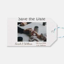 Foto Classic White elegante Typografy Hochzeit Mod Geschenkanhänger