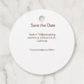 Foto Classic White elegante Typografy Hochzeit Mod Geschenkanhänger (Rückseite)