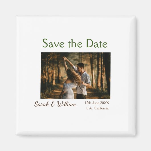 Foto Classic White elegante Typografy Hochzeit Mod Magnet (Vorne)