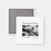 Foto Classic White elegante Typografy Hochzeit Mod Magnet (Vorderseite/Rückseite)