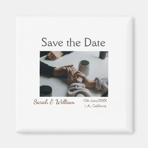 Foto Classic White elegante Typografy Hochzeit Mod Magnet