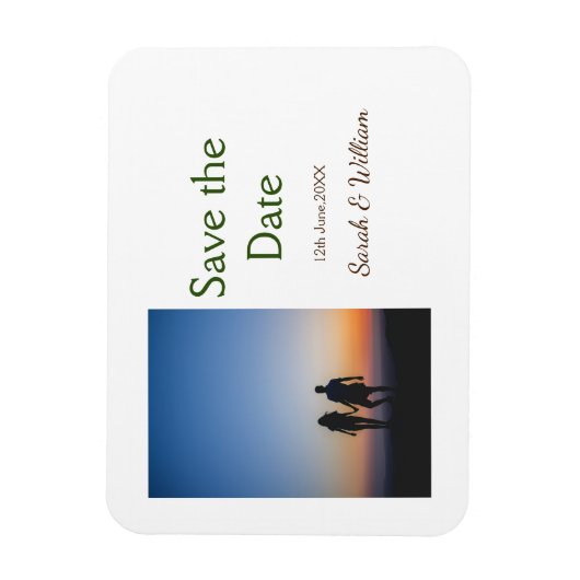 Foto Classic White elegante Typografy Hochzeit Mod Magnet (Vertikal)