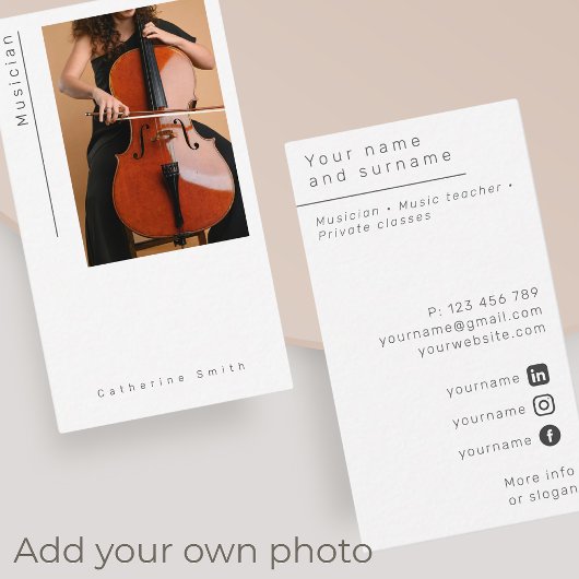 Foto Classical Music Minimalist Business Card Visitenkarte