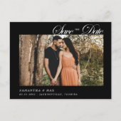 Foto Classy Black Wedding Save the Date Postkarte (Vorderseite)