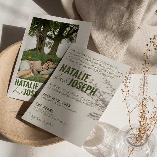 Foto Classy Bright Traditionelle farbenfrohe Hochz Einladung