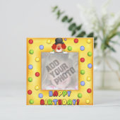 Foto Clown Geburtstagskarte Einladung (Stehend Vorderseite)