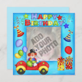 Foto Clown Geburtstagskarte Einladung (Vorne/Hinten)