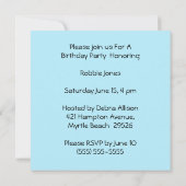 Foto Clown Geburtstagskarte Einladung (Rückseite)